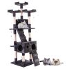 67'' Multi-Level Cat Tree Tower, Kitten Condo House with Scratching Posts, Kitty Play Activity Center, Gray XH