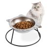 Raised Cat Bowl 18/8 Stainless Steel Small Cat Food Storage Elevated Metal Cat Dish Kitten Bowl Pet Supplies