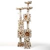 66" Multi-level Cat Tree with Paws Pattern, Scratching Posts, Kitten Activity Tower with 3 Perches - Beige XH