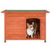 Waterproof Wood Dog House Pet Shelter Natural Wood Color L