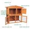 40" Triangle Roof Waterproof Wooden Rabbit Hutch A-Frame Pet Cage Wood Small House Chicken Coop  XH