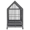 Dog Cage with Wheels and Roof Steel 36.2"x24.4"x41.7"