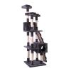 67'' Multi-Level Cat Tree Tower, Kitten Condo House with Scratching Posts, Kitty Play Activity Center, Gray XH