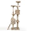 66" Multi-level Cat Tree with Paws Pattern, Scratching Posts, Kitten Activity Tower with 3 Perches - Beige XH