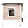 Outdoor Indoor Wooden Kitty Shelter for Feral Cats Enclosure Waterproof Small Animal Cat House