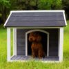 Large Outdoor Wooden Dog House;  Waterproof Dog Cage;  Windproof and Warm Dog Kennel with Porch Deck