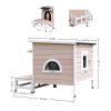 Outdoor Indoor Wooden Kitty Shelter for Feral Cats Enclosure Waterproof Small Animal Cat House