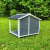 Large Outdoor Wooden Dog House;  Waterproof Dog Cage;  Windproof and Warm Dog Kennel with Porch Deck