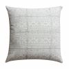 18 x 18 Hand Block Printed Cotton Pillow with Kilim Pattern; Set of 2; Black and White; DunaWest