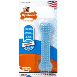 Nylabone Puppy Teething  Soothing Flexible Chew Toy Blue Bone, Chicken, 1ea/XS/Petite 1 ct