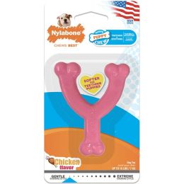 Nylabone Puppy Chew Toy Wishbone Puppy Pink Original, Chicken, 1ea/XS/Petite 1 ct