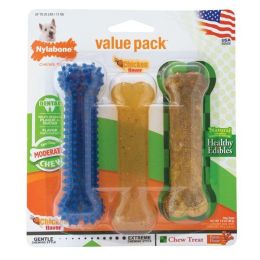 Nylabone Healthy Edibles and Flexi Chew Value Pack Flexi  Edibles, Variety, 1ea/SMall/Regular 3 ct