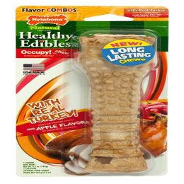 Nylabone Healthy Edibles AllNatural Long Lasting Turkey  Apple Dog Chew Treats 1 Count, Turkey  Apple, 1ea/XL/Souper