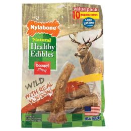 Nylabone Healthy Edibles WILD Antler Natural Long Lasting Venison Flavor Dog Chew Treats Antler, 1ea/Medium/Wolf 10 ct