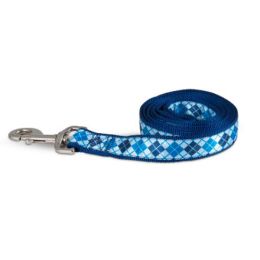 Aspen Ribbon Overlay Dog Leash Blue 1 in x 6 ft One Size