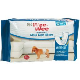 Wee-Wee Disposable Male Dog Wraps, 12 Pack X-SMALL/SMALL