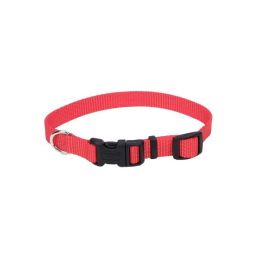 Coastal Adjustable Nylon Dog Collar with Plastic Buckle Red 3/4 in x 14-20 in