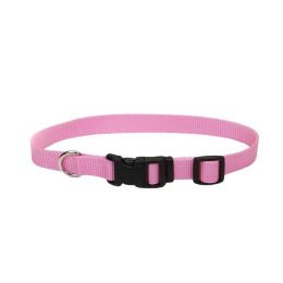 Coastal Adjustable Nylon Dog Collar with Plastic Buckle Bright Pink 3/4 in x 14-20 in