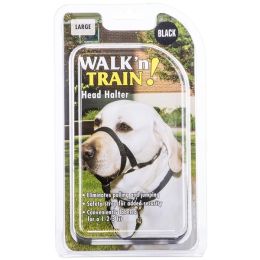 Walk 'n Train Dog Head Halter Black Large