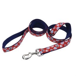 Ribbon Nylon Dog Leash Red 1 in x 6 ft