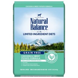 Natural Balance Pet Foods L.I.D. Adult Dry Dog Food Chicken  Sweet Potato, 1ea/12 lb