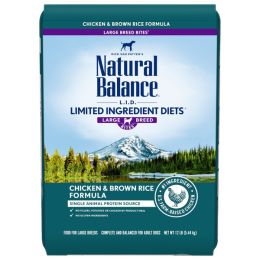 Natural Balance Pet Foods L.I.D. Large Breed Bites Dry Dog Food Chicken  Rice, 1ea/12 lb