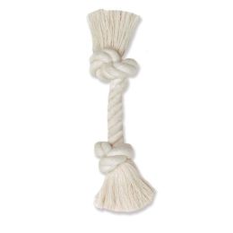 Mammoth Pet Products 100% Cotton Rope Bone Dog Toy 2 Knots Rope Bone White 14 in Large