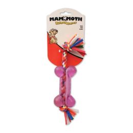 Mammoth Pet Products Cloth Dog Toy Rope w/TPR Bone Rope with Bone Assorted Small