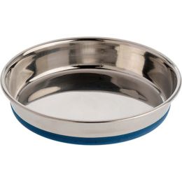 OurPets Premium Rubber Bonded Stainless Steel Cat Bowl Silver 16 oz