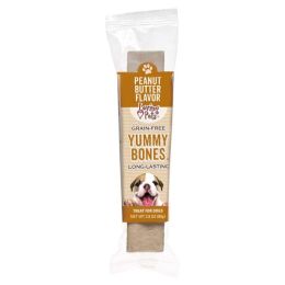 Loving Pets Yummy Bone Peanut Butter Flavor Filled Dog Treat Wrapped 2.8 oz