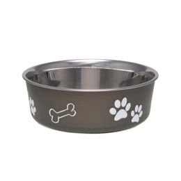 Loving Pets Classic Dog Bowl Paw Print Espresso Small