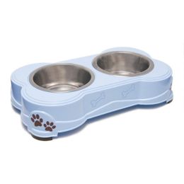 Loving Pets Double Diner Dog Bowl Murano Blue Small