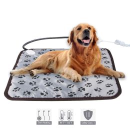 Temperature-adjustable pet electric blanket waterproof bite-proof wear-resistant constant temperature dog pad (colour: Beautiful flowers)