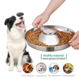 Stainless Steel Non-Slip Rubber Bottom Puppy Dog Bowl Easy to Clean Multi-Dog Feeding Bowl (3.6-4.7 Cup) (size: Medium (3.6Cup))