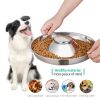 Stainless Steel Non-Slip Rubber Bottom Puppy Dog Bowl Easy to Clean Multi-Dog Feeding Bowl (3.6-4.7 Cup)