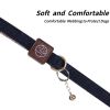 HAMATE 4FT Comfortable Dog Leash with the combination of Cowboy and Plaid Webbing,Matte Gold Zinc Alloy and Bells