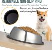 Beveled Dogs Bowl Stainless Steel Removable Rubber Ring Non-Slip Bottom Pet Feeder Bowl Water Dish For Dog Cat